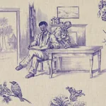 TOUSSAINT TOILE Fabric – PURPLE | Schumacher | Wallpaper Twi TOUSSAINT TOILE fabric PURPLE color by Schumacher