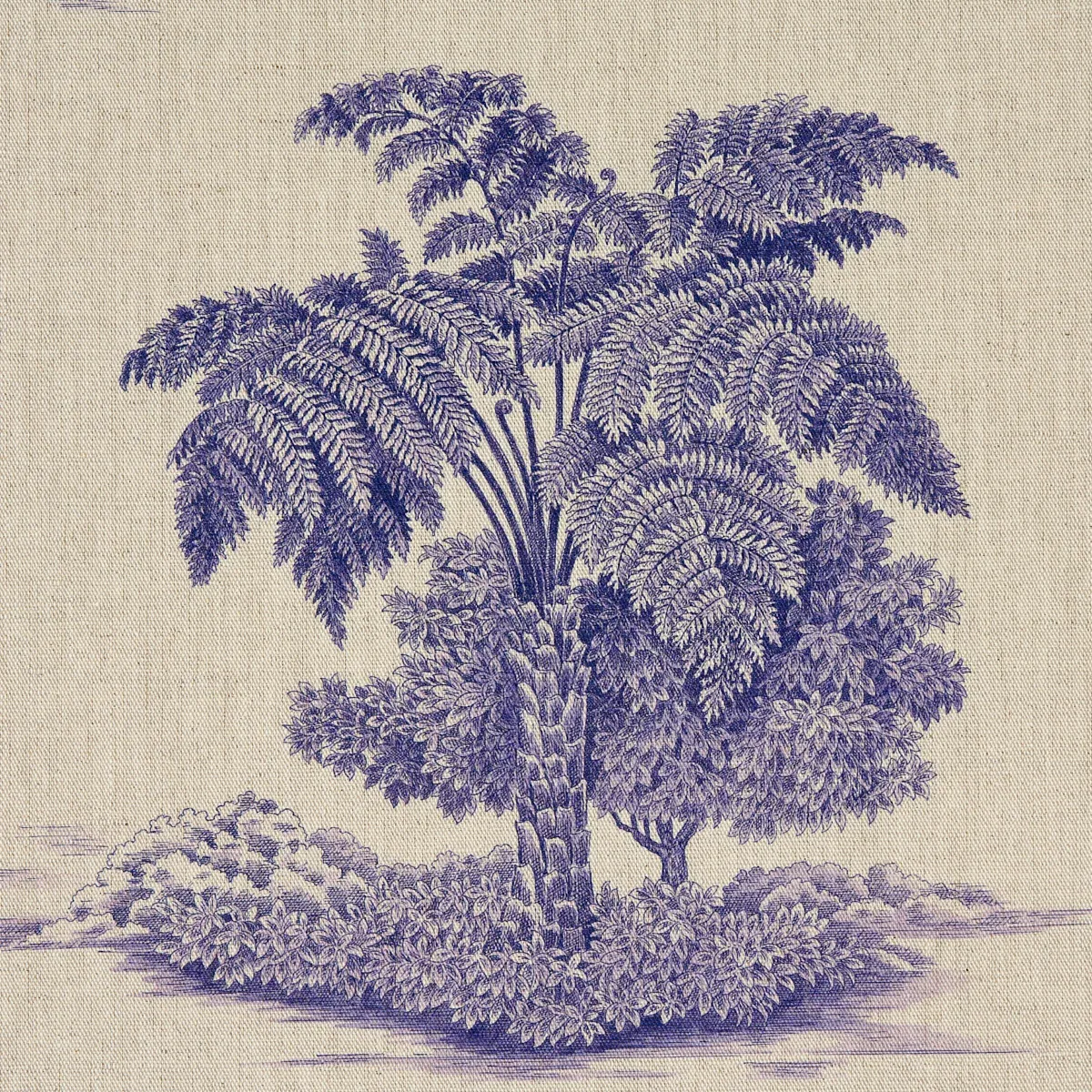 TOUSSAINT TOILE Fabric – PURPLE | Schumacher | Wallpaper Twi TOUSSAINT TOILE fabric PURPLE color by Schumacher