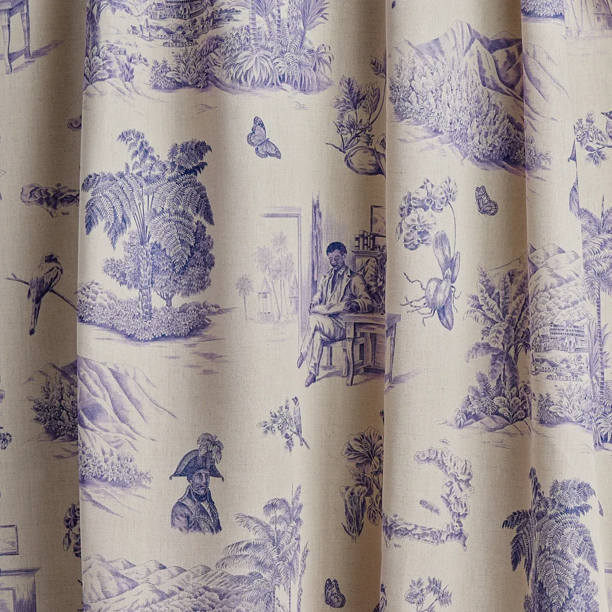 TOUSSAINT TOILE Fabric – PURPLE | Schumacher | Wallpaper Twi TOUSSAINT TOILE fabric PURPLE color by Schumacher