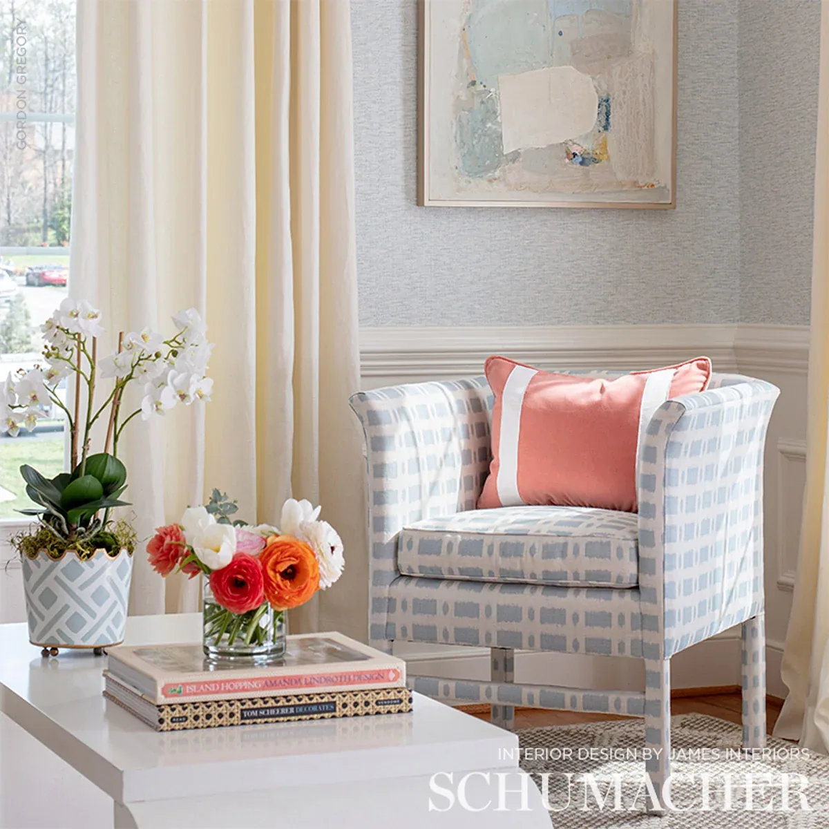TOWNLINE ROAD Fabric – BLUE | Schumacher | Wallpaper Twins TOWNLINE ROAD fabric BLUE color by Schumacher