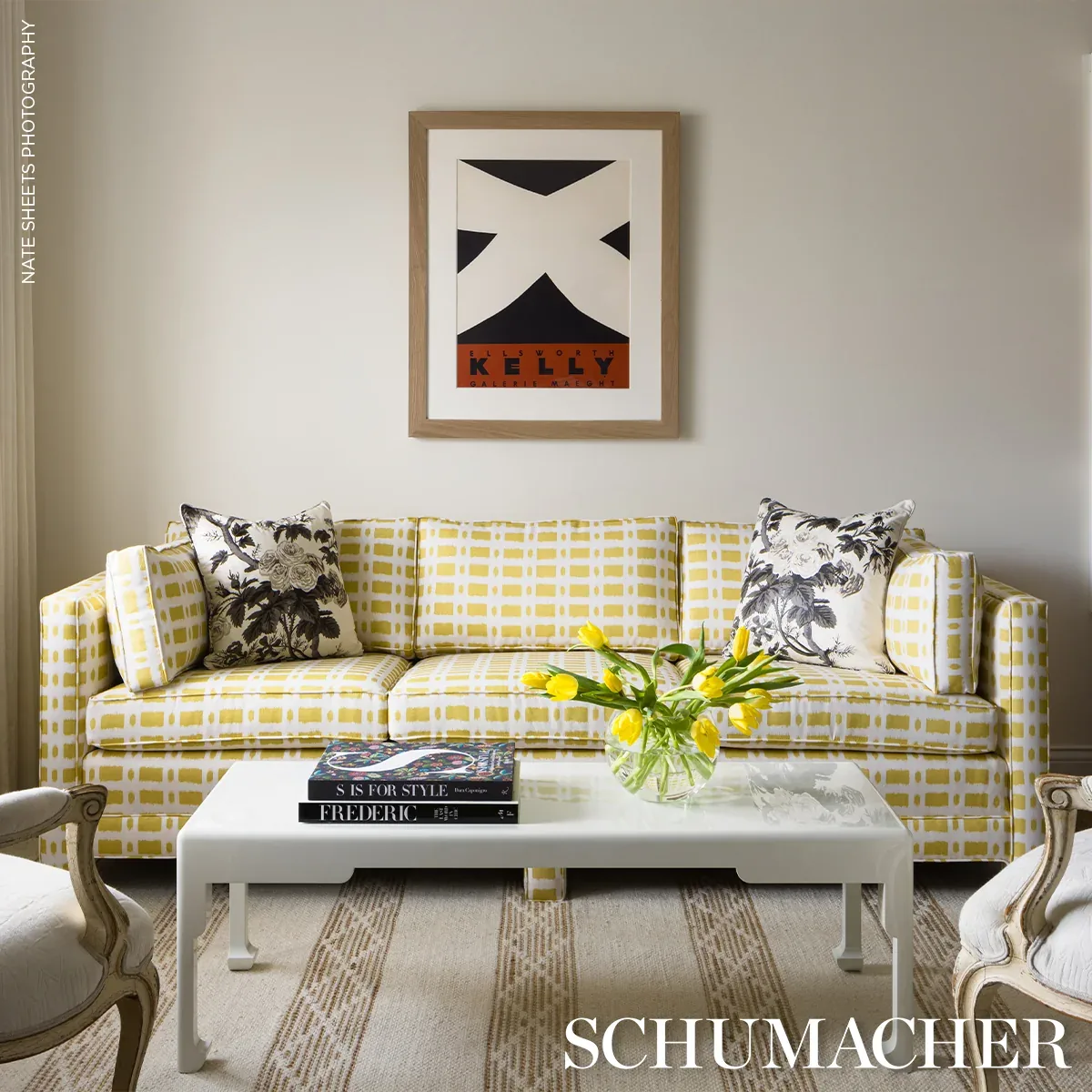 TOWNLINE ROAD Fabric – MIMOSA | Schumacher | Wallpaper Twins TOWNLINE ROAD fabric MIMOSA color by Schumacher