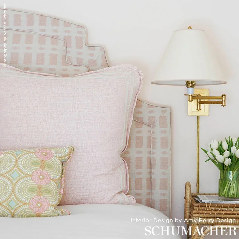 TOWNLINE ROAD Fabric – PINK | Schumacher | Wallpaper Twins TOWNLINE ROAD fabric PINK color by Schumacher