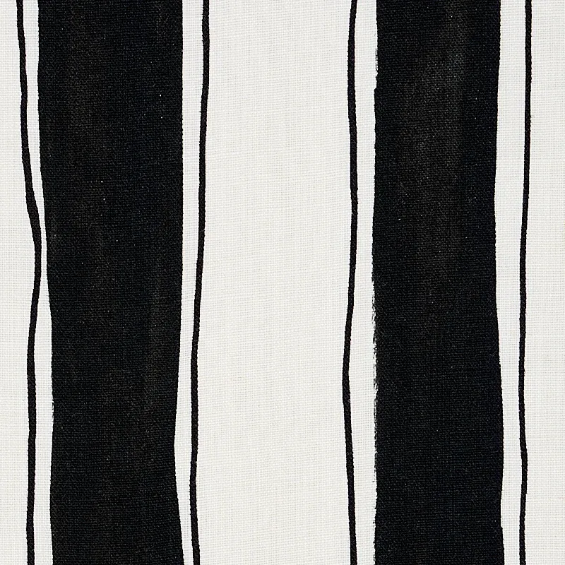TRACING STRIPES fabric BLACK color by Schumacher