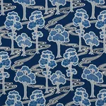 TREE RIVER Fabric – BLUE | Schumacher | Wallpaper Twins TREE RIVER fabric BLUE color by Schumacher