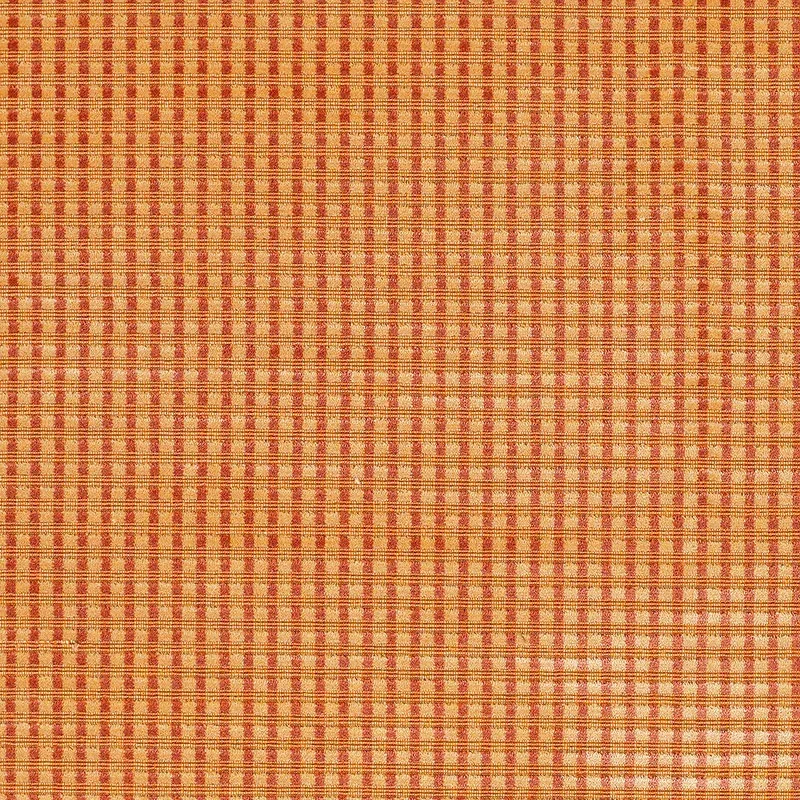 TRIANON VELVET CHECK fabric TERRACOTTA color by Schumacher