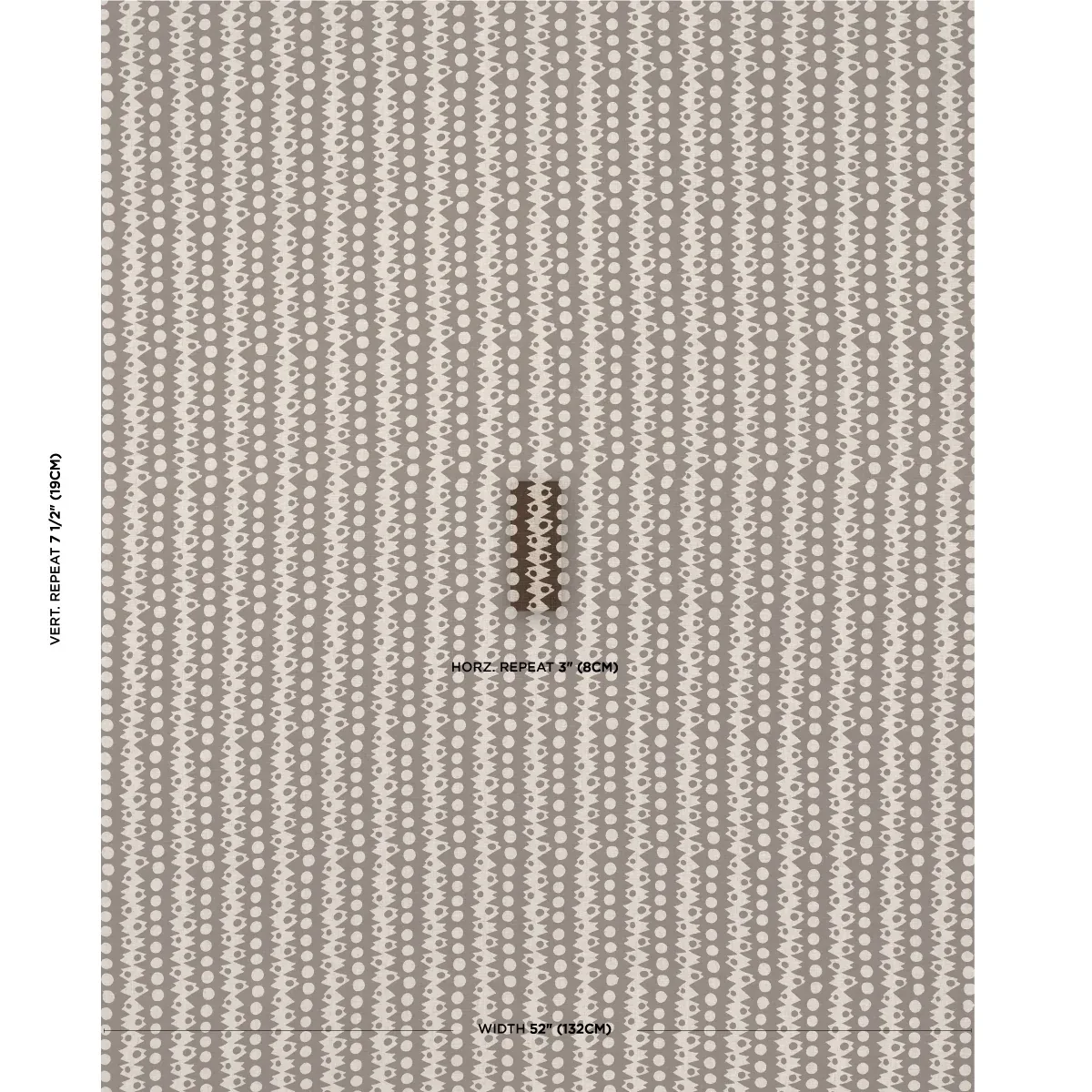 TRICKLEDOWN fabric BROWN ON NATURAL color by Schumacher