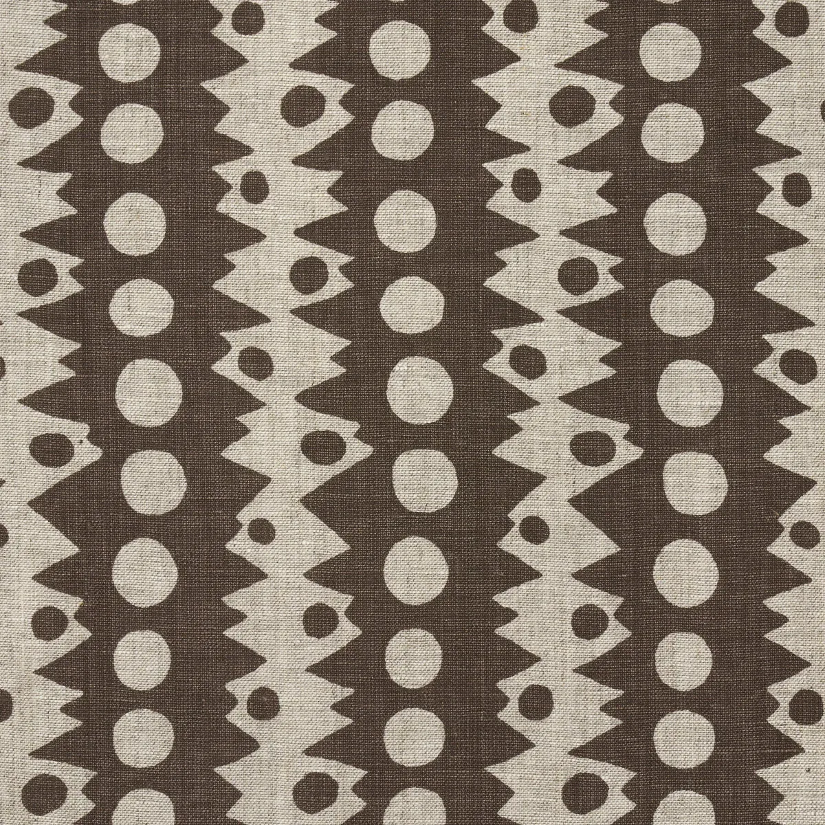 TRICKLEDOWN fabric BROWN ON NATURAL color by Schumacher