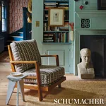 TRICKLEDOWN fabric BROWN ON NATURAL color by Schumacher
