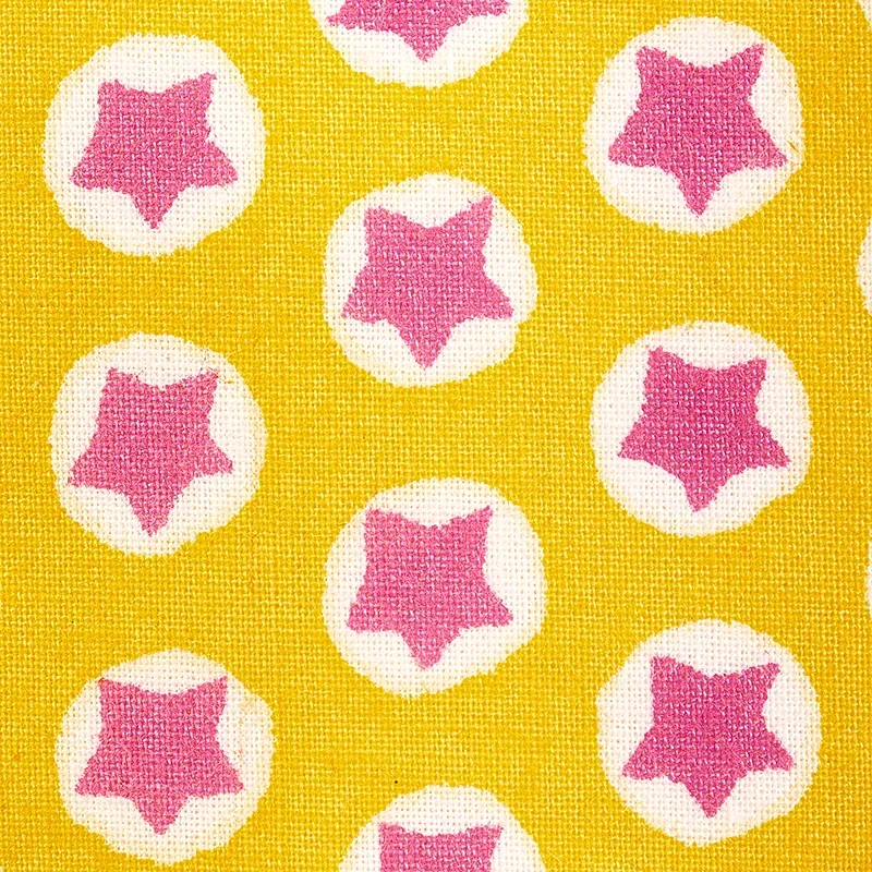 Tuk Tuk Hand Block Print fabric YELLOW color by Schumacher