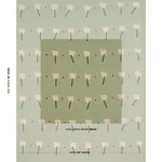 TULIP PLAY HAND BLOCK PRINT fabric PEACH ON SAGE color by Schumacher