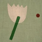 TULIP PLAY HAND BLOCK PRINT fabric PEACH ON SAGE color by Schumacher