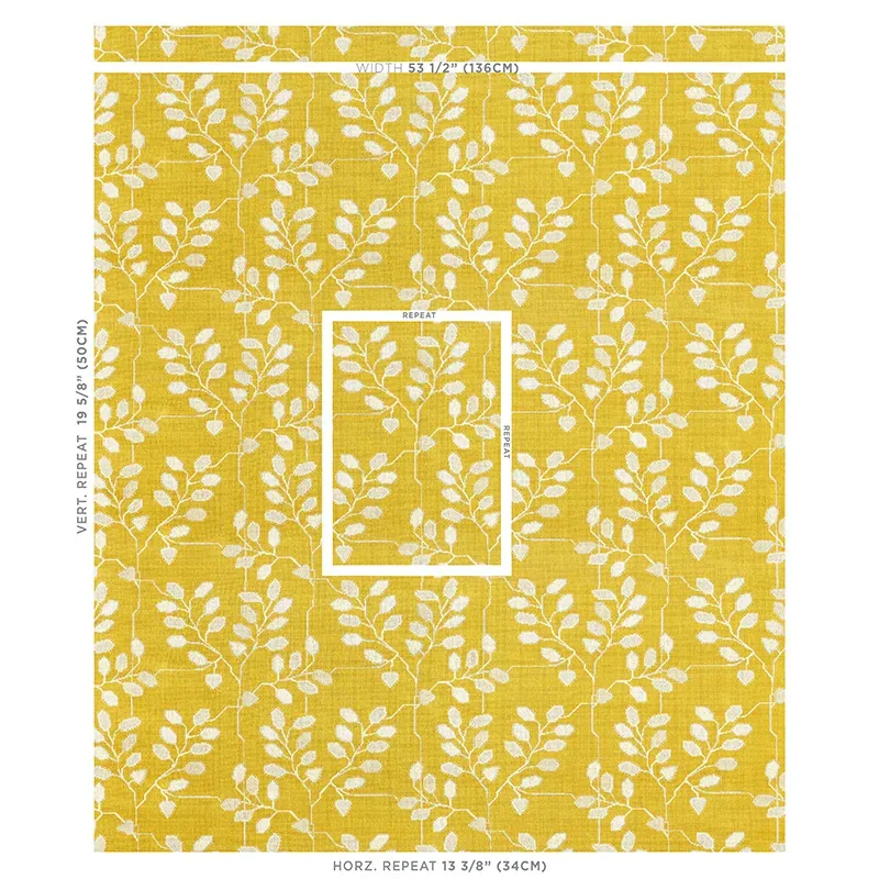 TUMBLE WEED ÉPINGLÉ fabric BUTTERCUP color by Schumacher
