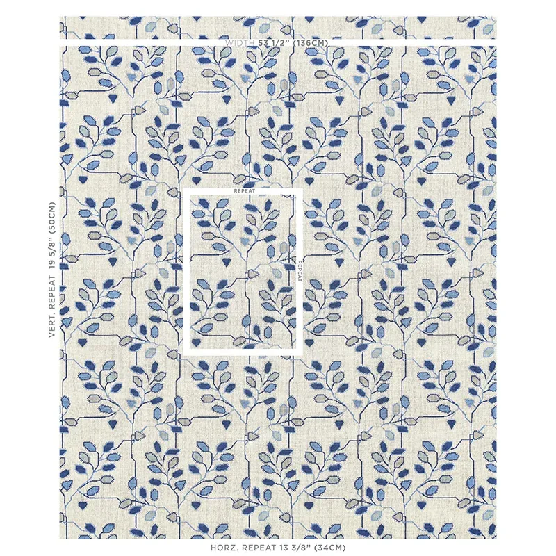 TUMBLE WEED ÉPINGLÉ Fabric – DELFT BLUE | Schumacher | Wallp TUMBLE WEED ÉPINGLÉ fabric DELFT BLUE color by Schumacher