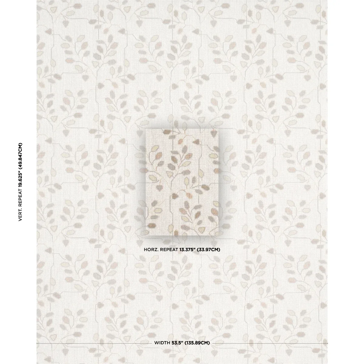 TUMBLE WEED ÉPINGLÉ fabric PEBBLE color by Schumacher