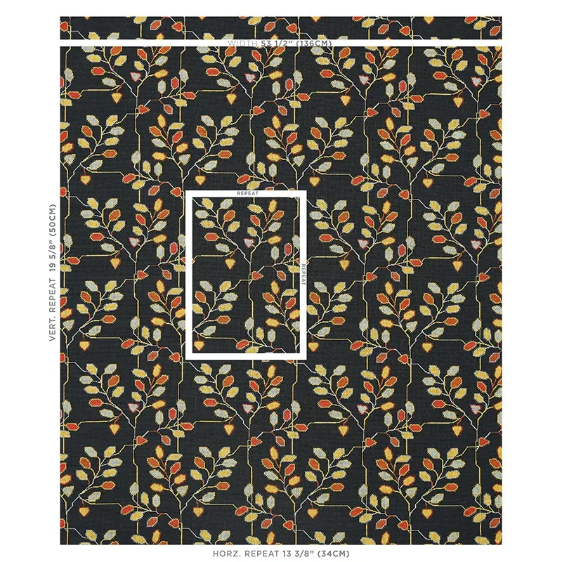TUMBLE WEED ÉPINGLÉ fabric SOOT color by Schumacher