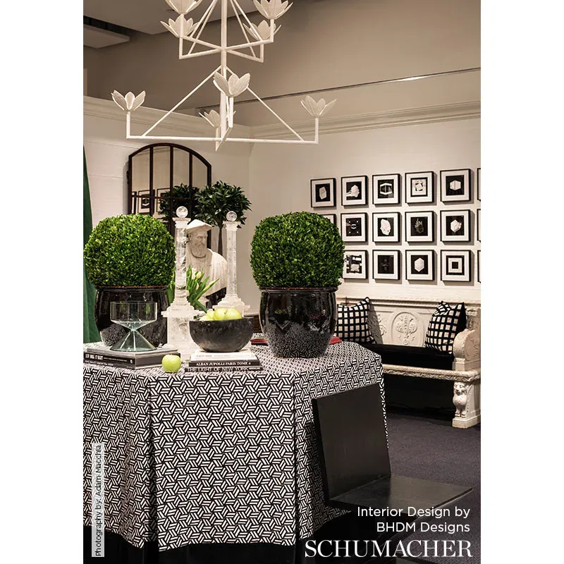 TUMBLING BLOCKS Fabric – BLACK | Schumacher | Wallpaper Twin TUMBLING BLOCKS fabric BLACK color by Schumacher