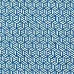 TUMBLING BLOCKS Fabric – COBALT | Schumacher | Wallpaper Twi TUMBLING BLOCKS fabric COBALT color by Schumacher