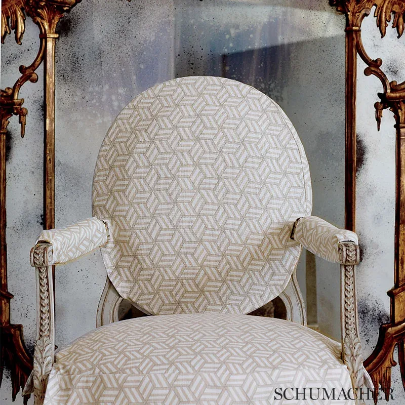 TUMBLING BLOCKS Fabric – COBALT | Schumacher | Wallpaper Twi TUMBLING BLOCKS fabric COBALT color by Schumacher