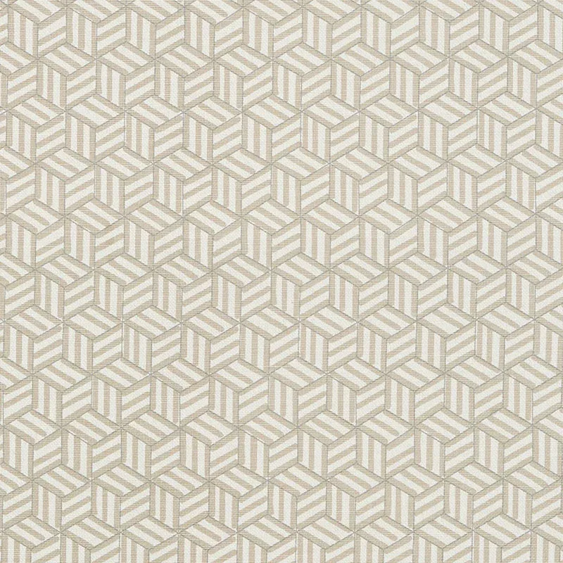 TUMBLING BLOCKS fabric GREIGE color by Schumacher