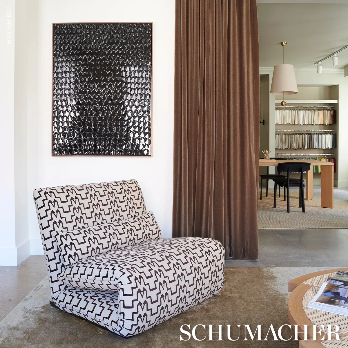 TURKISH STEP Fabric – BROWN | Schumacher | Wallpaper Twins TURKISH STEP fabric BROWN color by Schumacher
