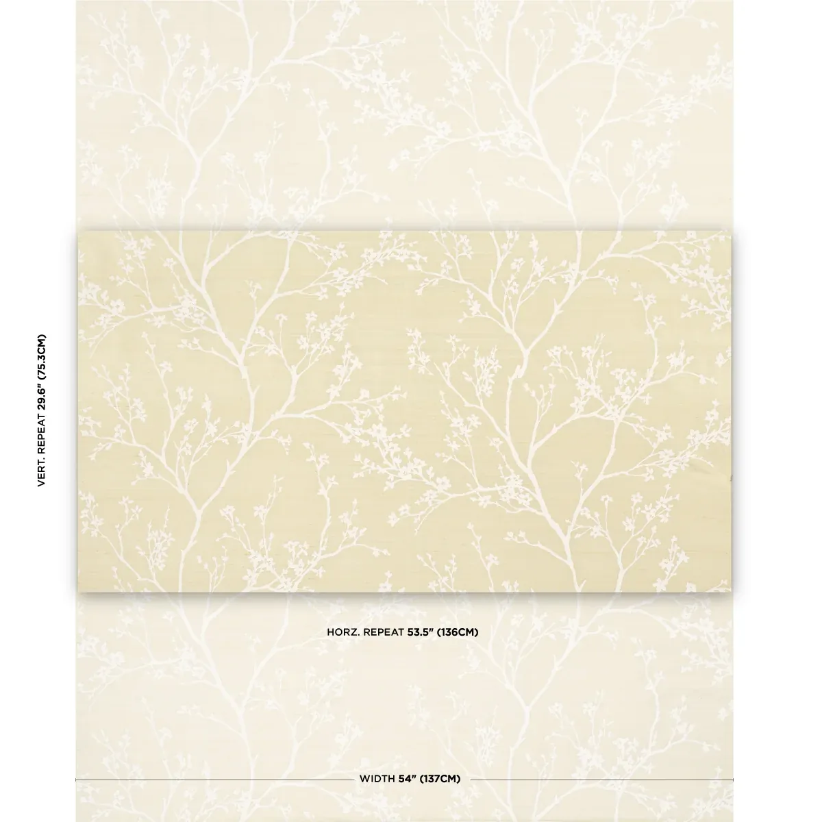 TWIGGY SILK Fabric – CHAMPAGNE | Schumacher | Wallpaper Twin TWIGGY SILK fabric CHAMPAGNE color by Schumacher