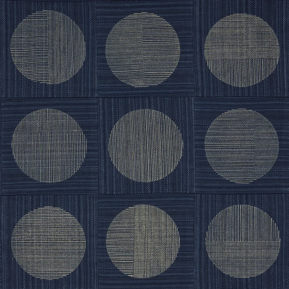 UNA HAND BLOCK PRINT fabric INDIGO color by Schumacher