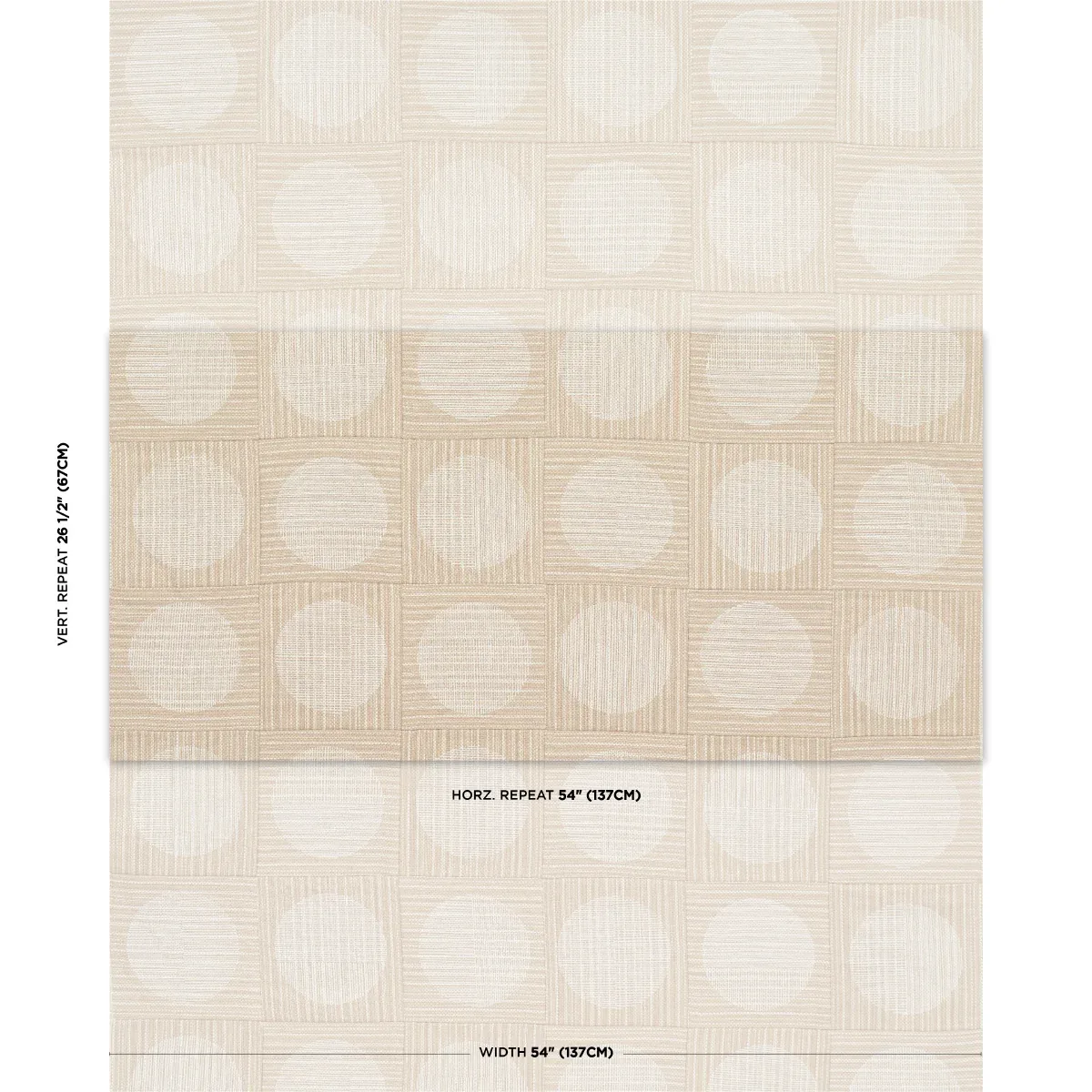 UNA HAND BLOCK PRINT fabric SAND color by Schumacher