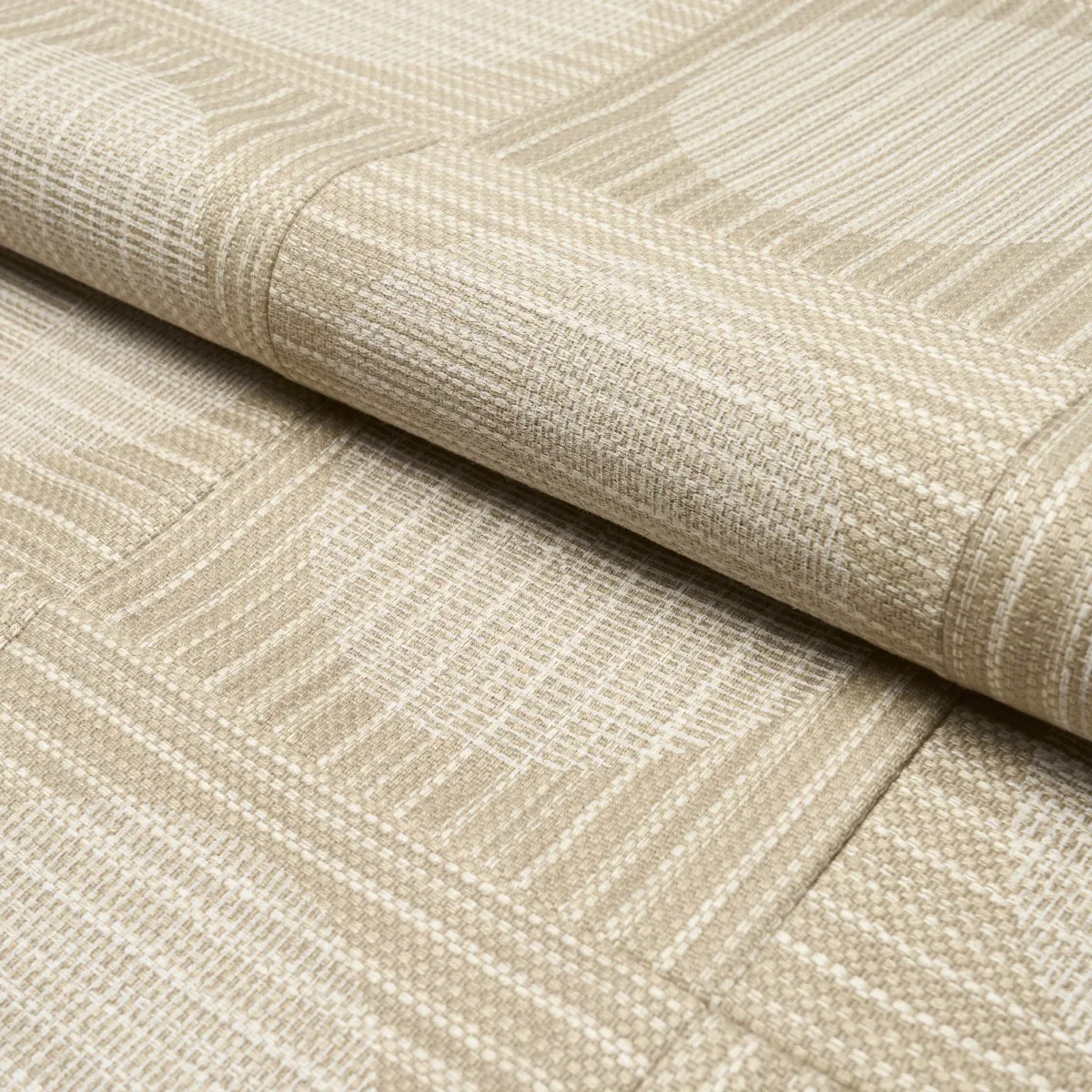 UNA HAND BLOCK PRINT fabric SAND color by Schumacher