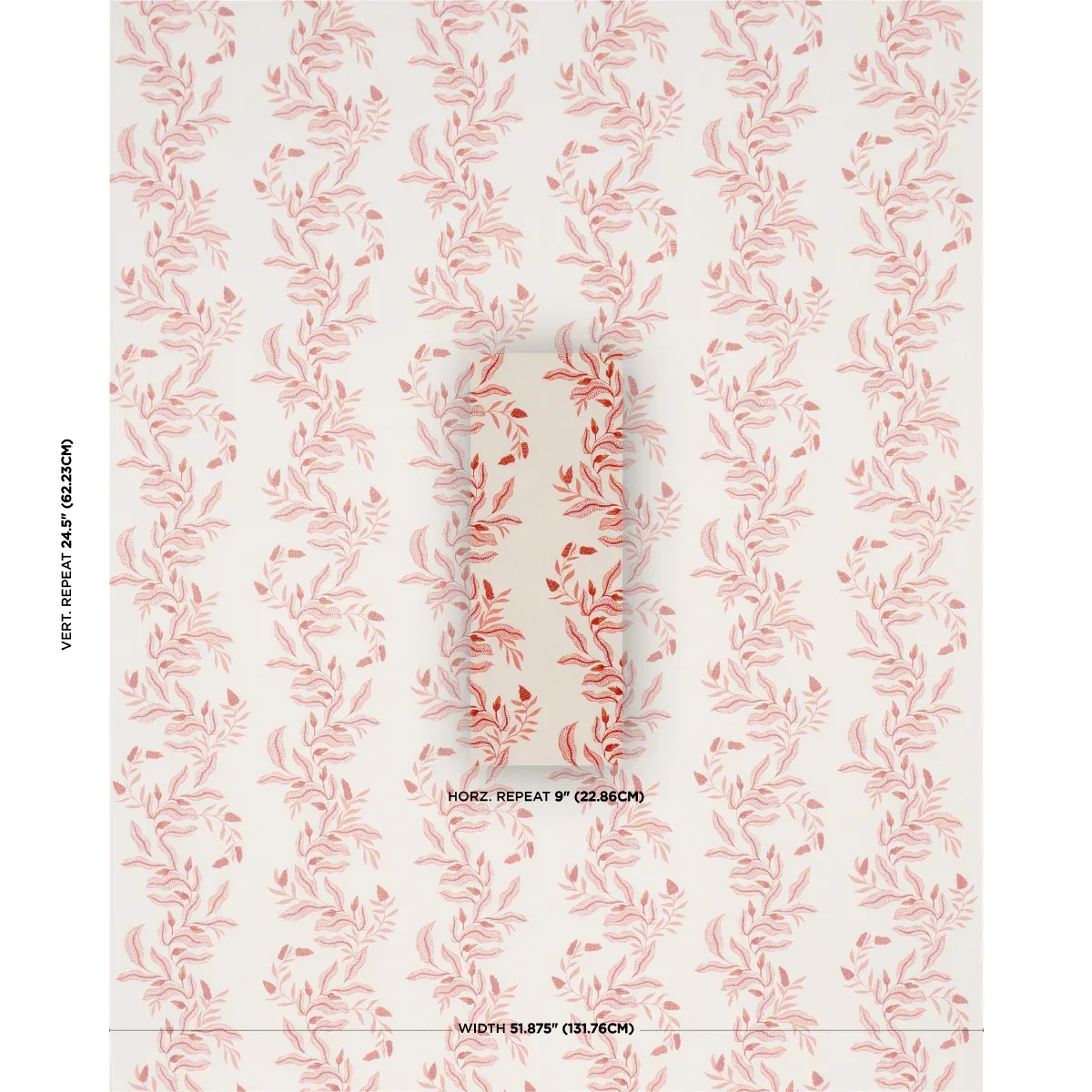 VAGARY VINES fabric CORAL color by Schumacher