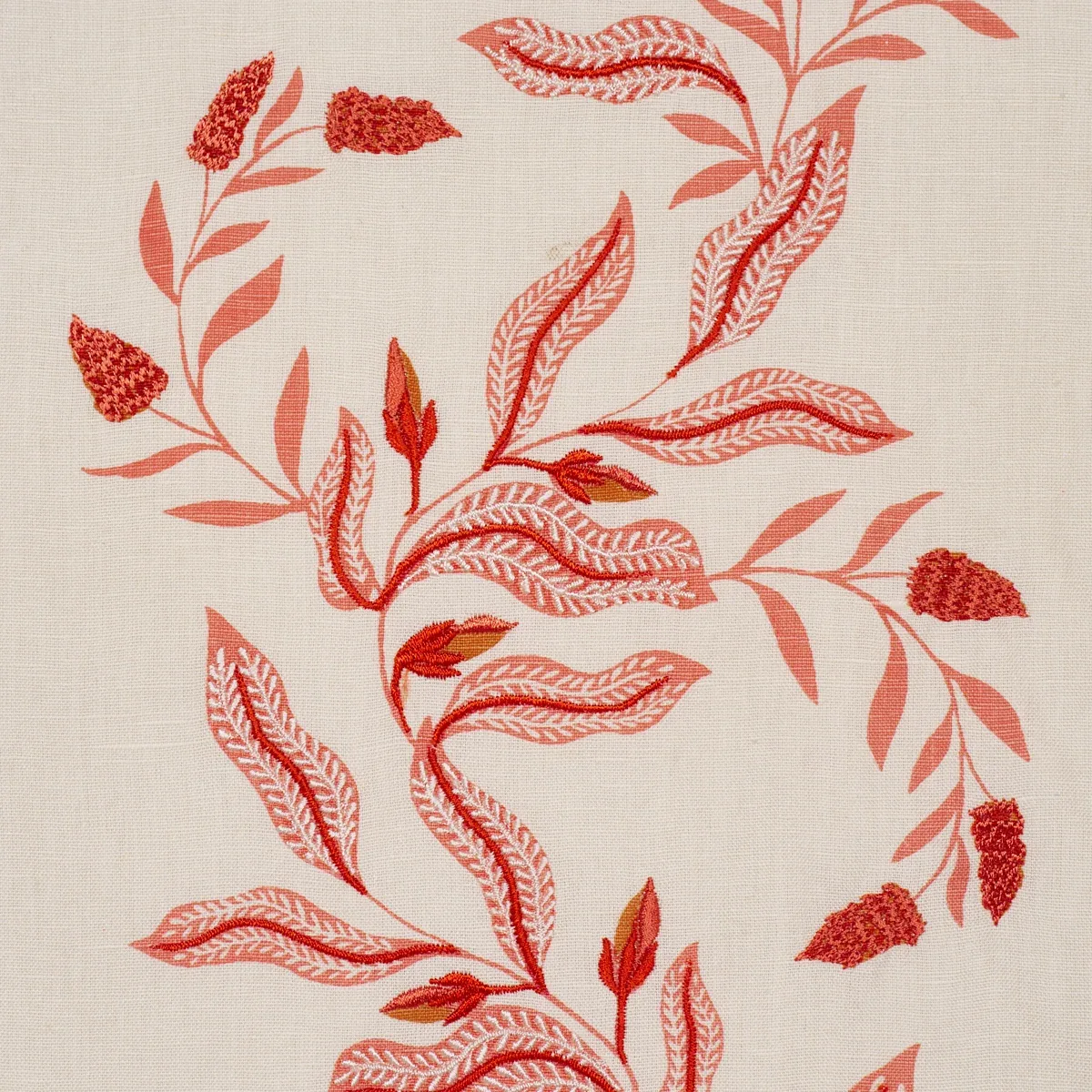 VAGARY VINES fabric CORAL color by Schumacher