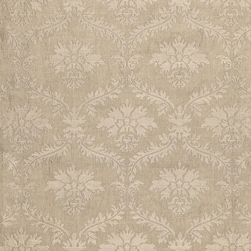 Valbonne Linen Embroidery fabric GREIGE color by Schumacher
