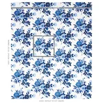 VALENTINA FLORAL Fabric – BLUE | Schumacher | Wallpaper Twin VALENTINA FLORAL fabric BLUE color by Schumacher