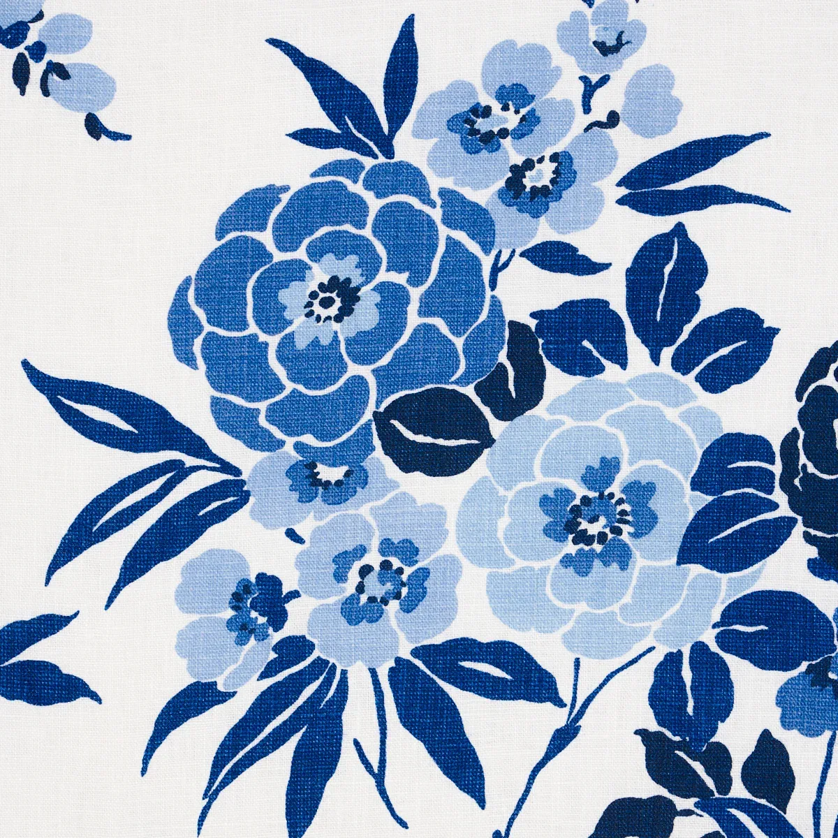 VALENTINA FLORAL Fabric – BLUE | Schumacher | Wallpaper Twin VALENTINA FLORAL fabric BLUE color by Schumacher