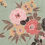 VALENTINA FLORAL fabric GREEN color by Schumacher