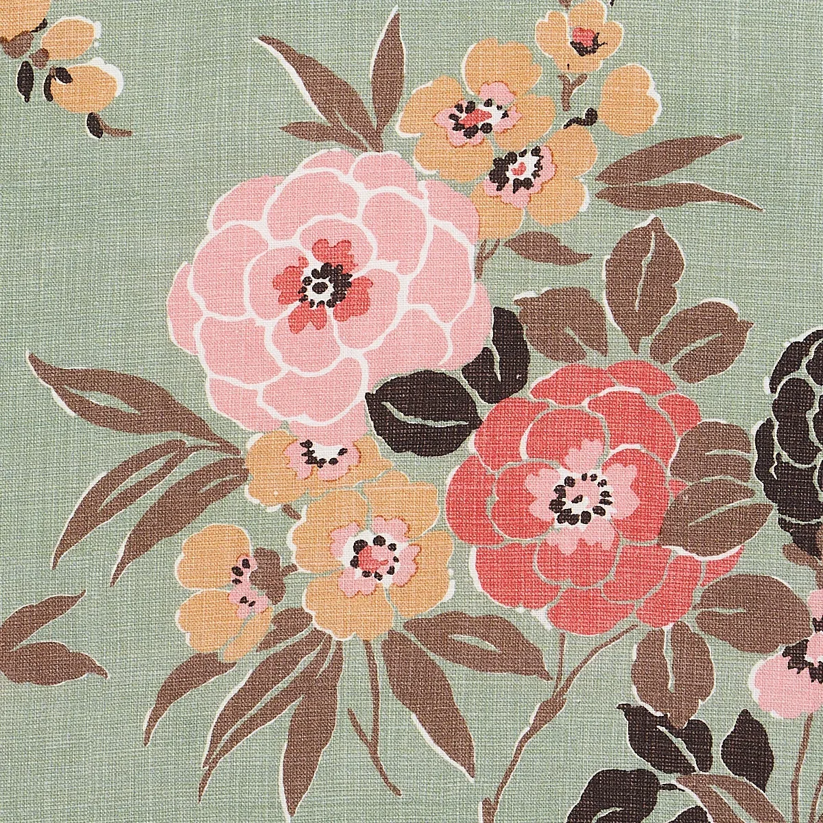 VALENTINA FLORAL fabric GREEN color by Schumacher