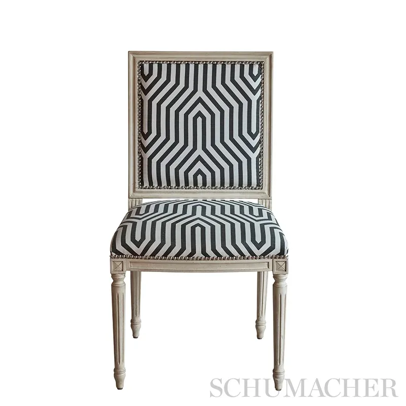 VANDERBILT PRINT Fabric – NOIR | Schumacher | Wallpaper Twin VANDERBILT PRINT fabric NOIR color by Schumacher