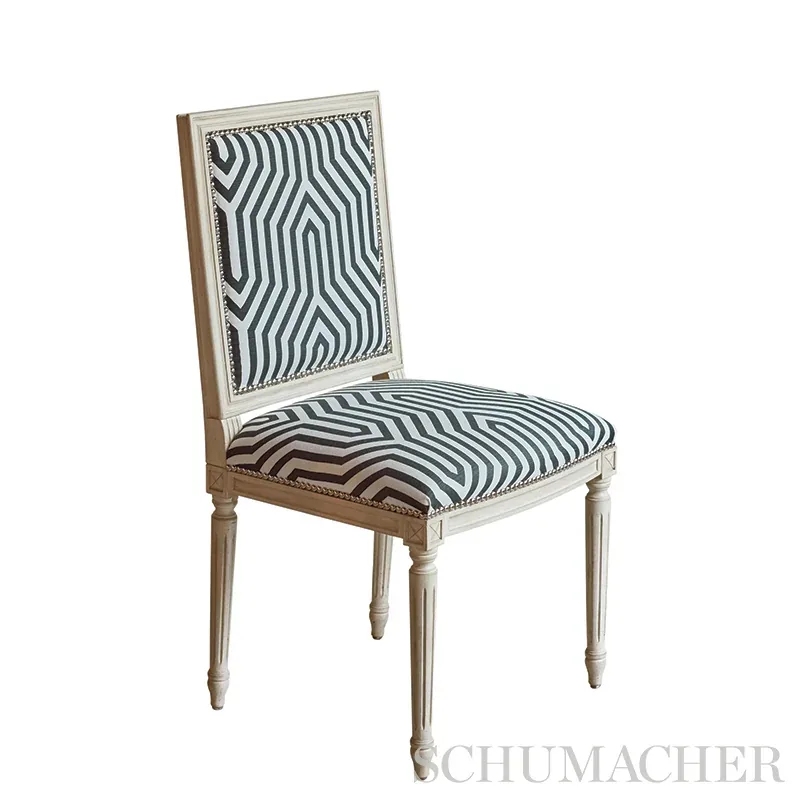 VANDERBILT PRINT Fabric – NOIR | Schumacher | Wallpaper Twin VANDERBILT PRINT fabric NOIR color by Schumacher