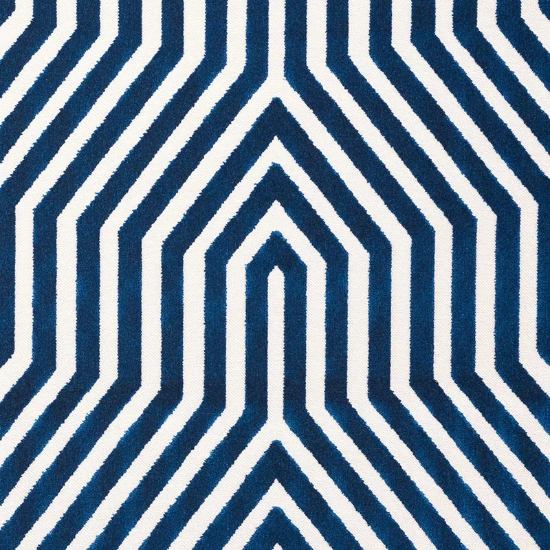 VANDERBILT VELVET fabric BLEU color by Schumacher