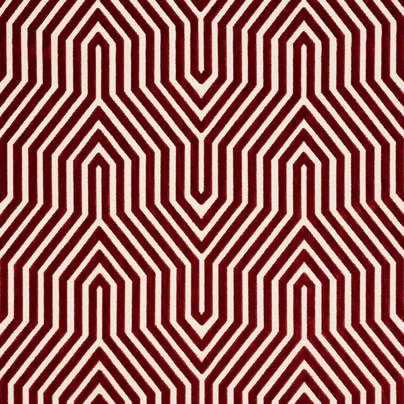 VANDERBILT VELVET fabric GARNET color by Schumacher
