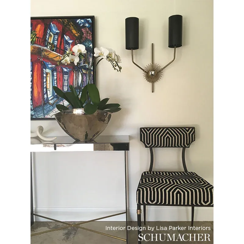 VANDERBILT VELVET Fabric – NOIR | Schumacher | Wallpaper Twi VANDERBILT VELVET fabric NOIR color by Schumacher