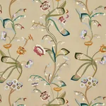 Vanessa Embroidery Fabric – CHAMOIS/MULTI | Schumacher | Wal Vanessa Embroidery fabric CHAMOIS/MULTI color by Schumacher