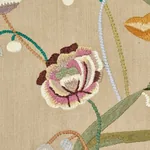 Vanessa Embroidery Fabric – CHAMOIS/MULTI | Schumacher | Wal Vanessa Embroidery fabric CHAMOIS/MULTI color by Schumacher