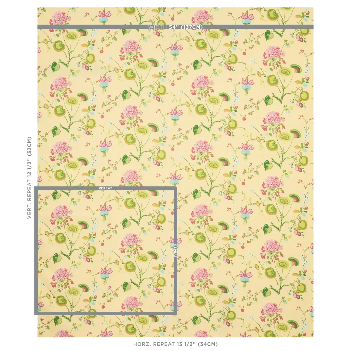 VASILY LINEN Fabric – GREEN AND YELLOW | Schumacher | Wallpa VASILY LINEN fabric GREEN AND YELLOW color by Schumacher