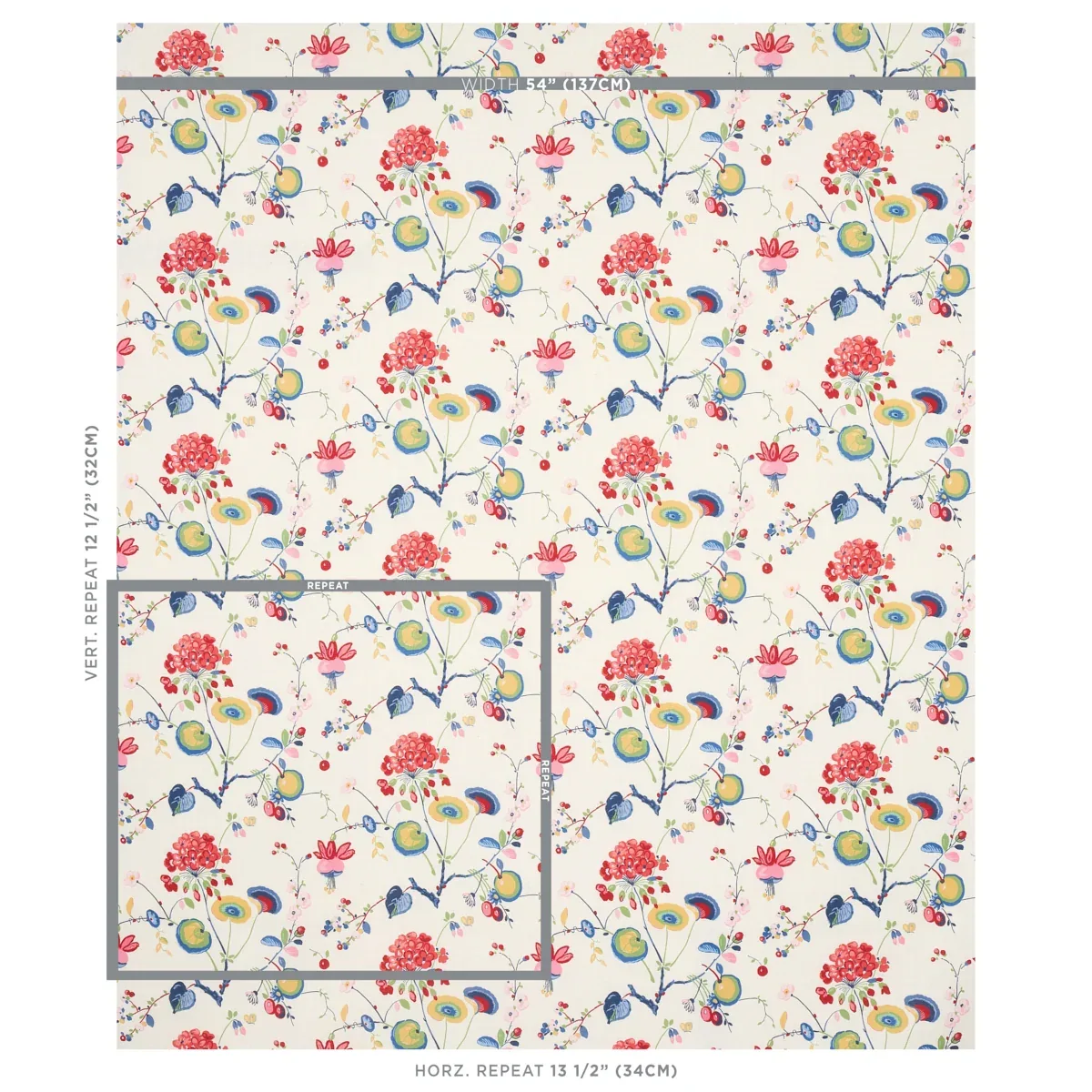 VASILY LINEN fabric MULTI color by Schumacher