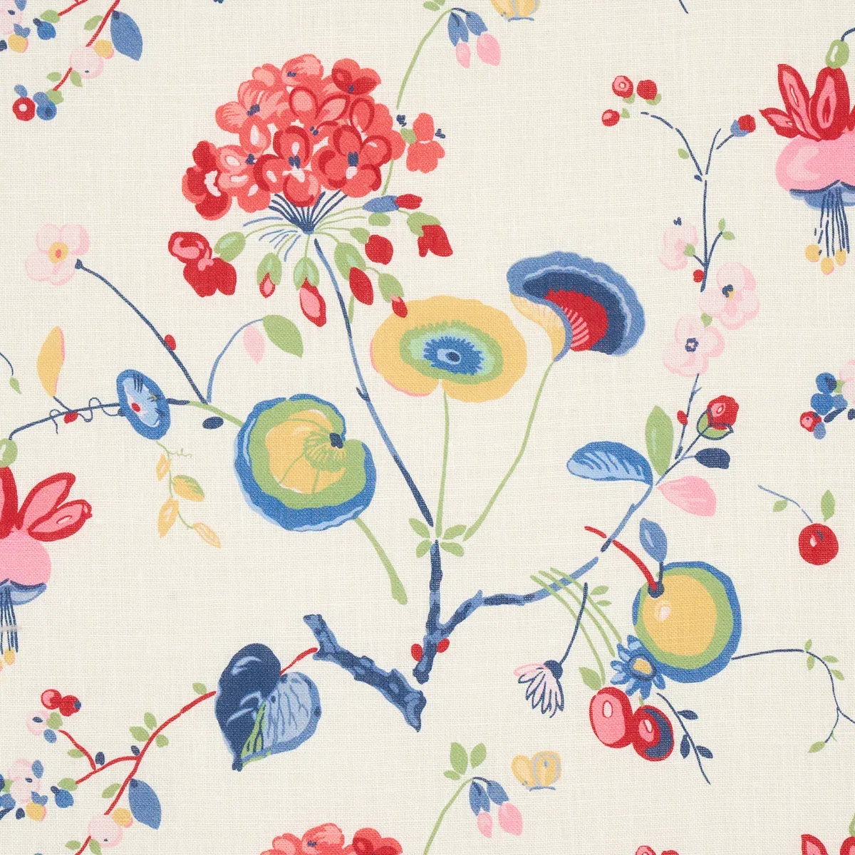 VASILY LINEN fabric MULTI color by Schumacher