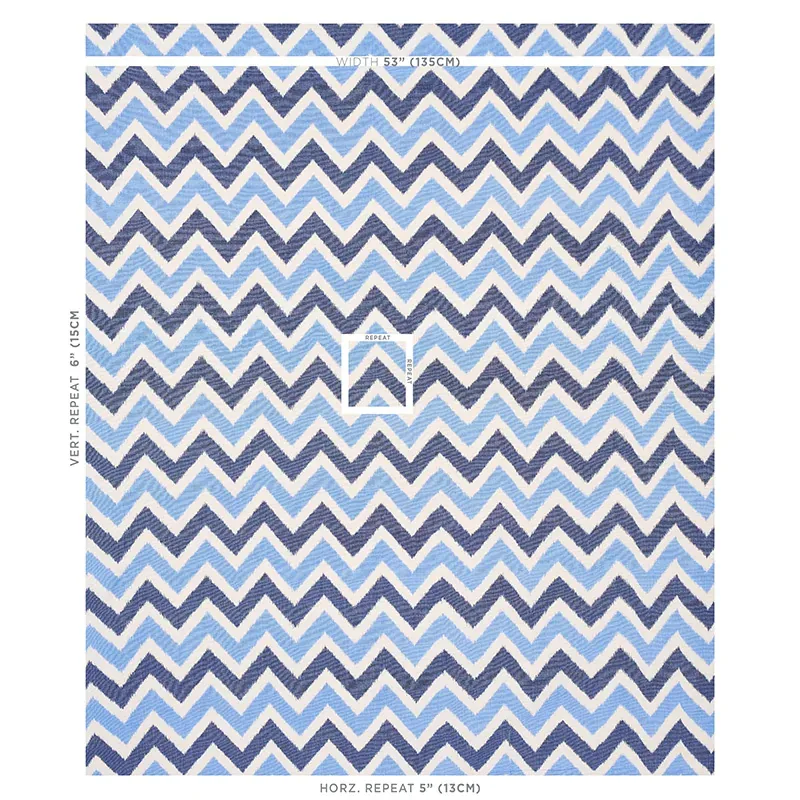 VEDADO IKAT fabric INDIGO color by Schumacher