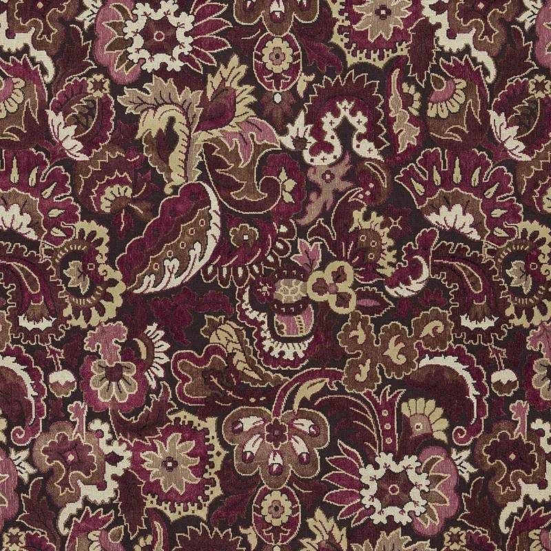 VELOURS ORIENTAL fabric AUBERGINE color by Schumacher