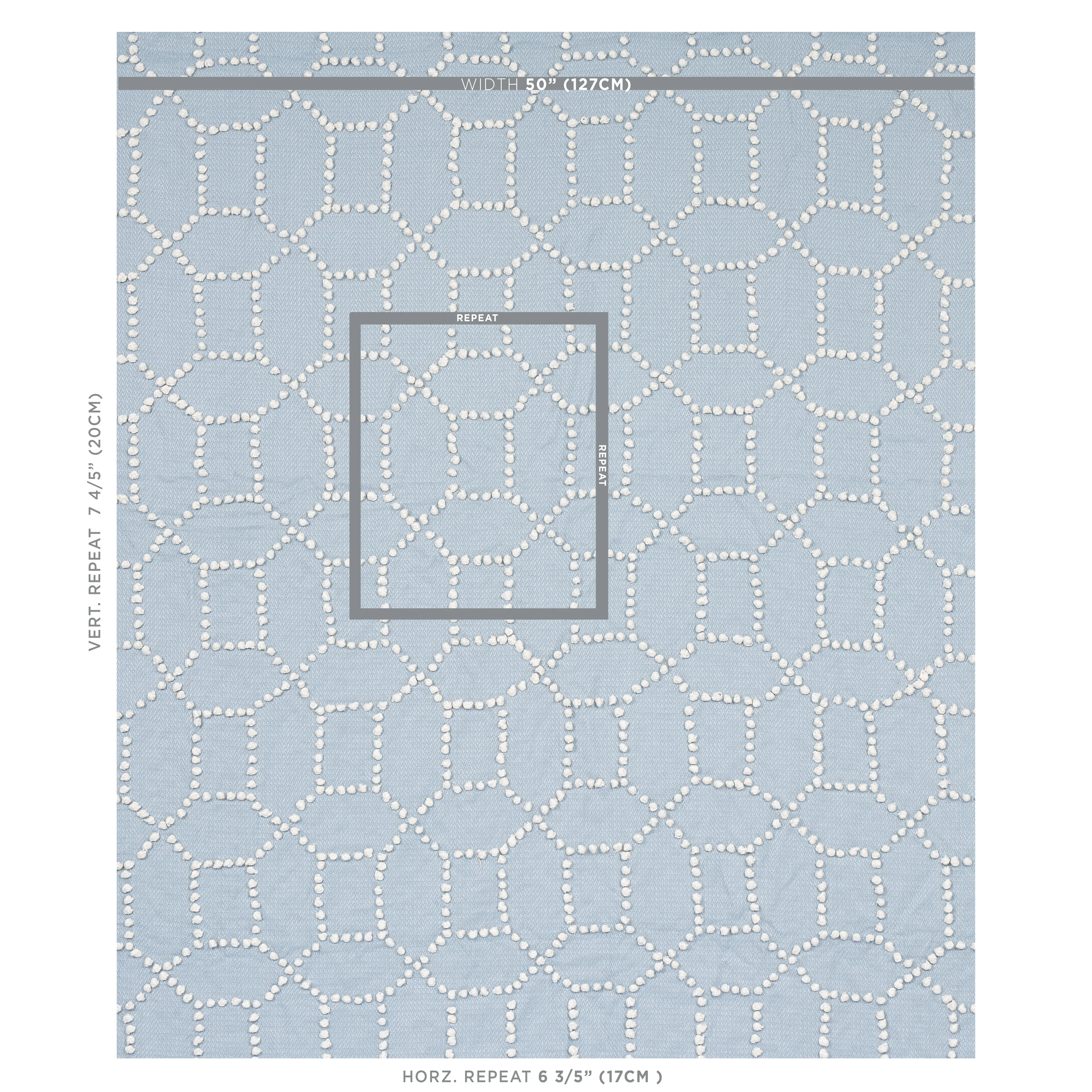 Vento Embroidery Fabric – SKY | Schumacher | Wallpaper Twins Vento Embroidery fabric SKY color by Schumacher