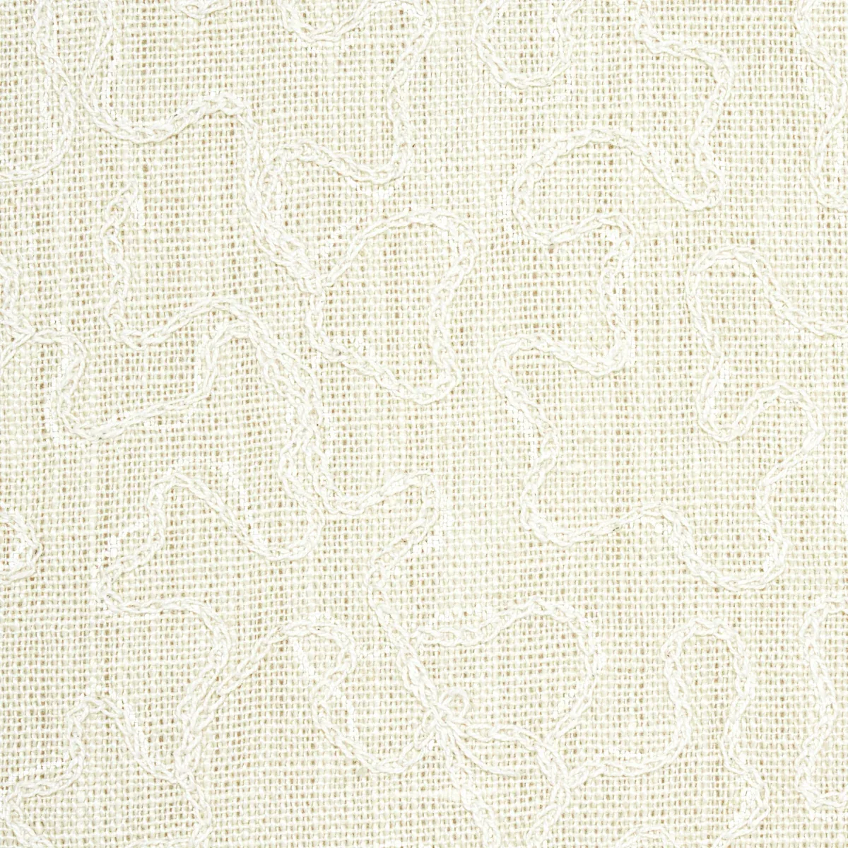 VERMICELLI EMBROIDERY fabric PEARL color by Schumacher