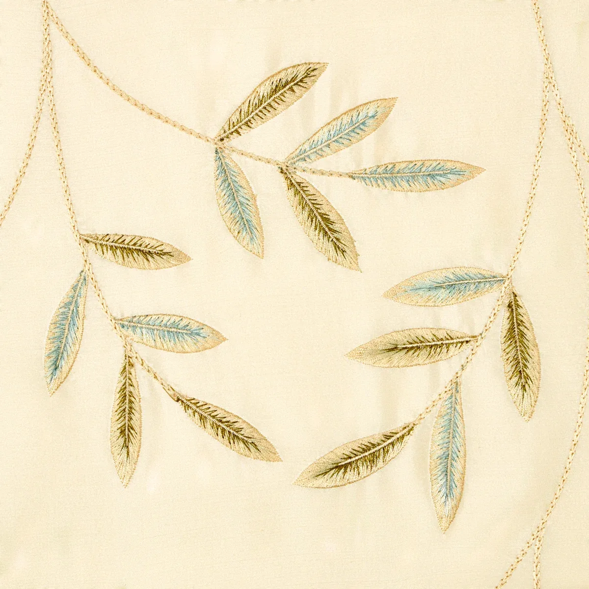 Vigne Embroidery fabric AQUA color by Schumacher